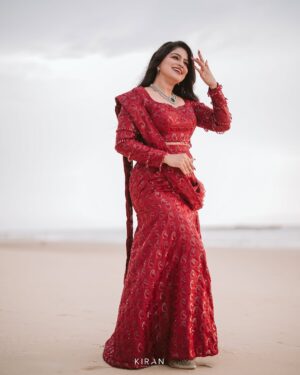 Samata Amin Instagram - A weave of dreams, a shade of love. ❤️
 
Beautiful outfit designed & customise by @alara.wearyourstory ♥️
Jewellery by @nazakathbyrupsath ⭐️
MUA H @kanchanashettymakeupartist @makeupmagicbydeekshashetty 

Captured by @kiranproductions.in 
Location @royaldreams_surathkal 

#samataamin #weddingstory