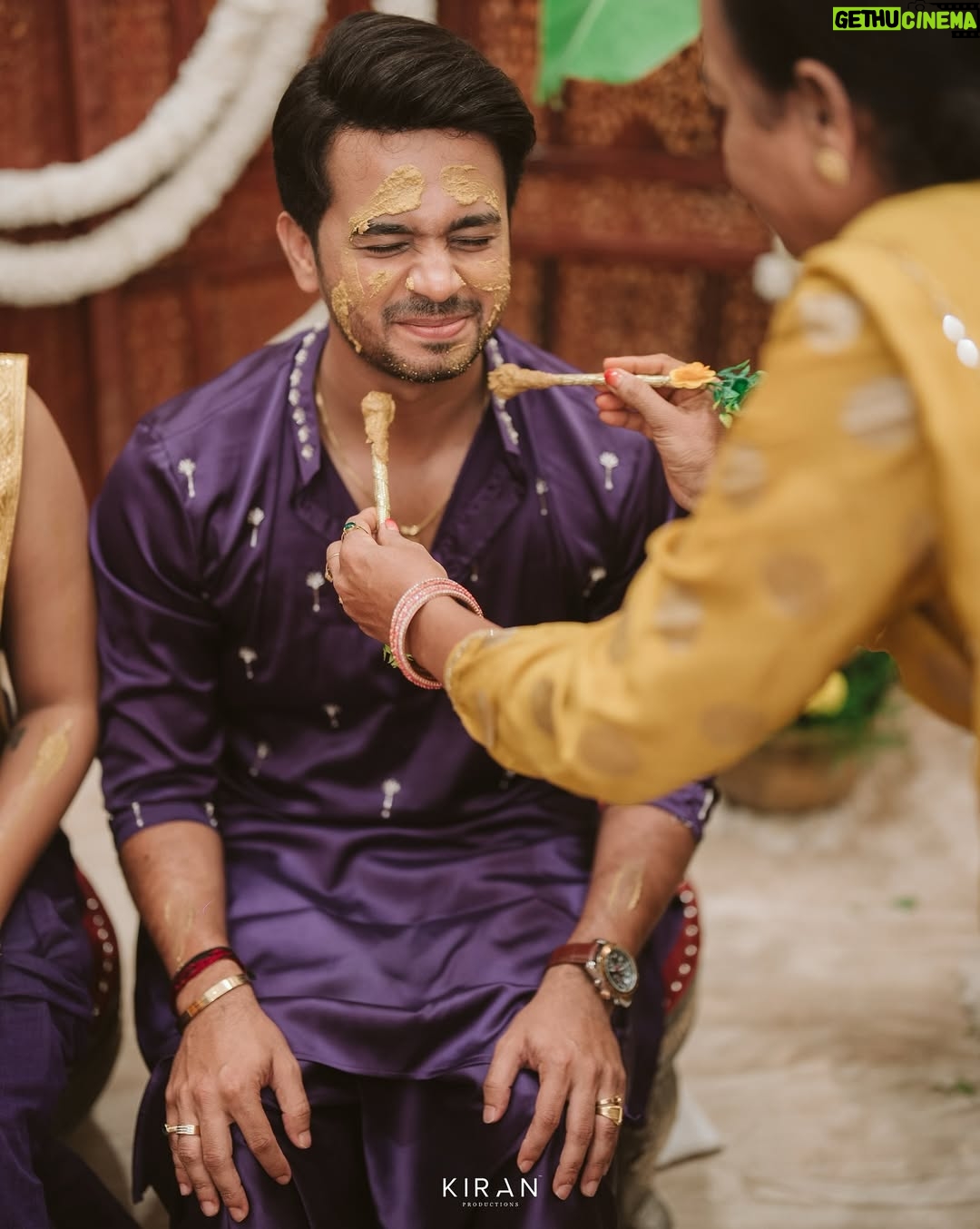 Samata Amin - 28.4K Likes - Haldi — where traditions meet the touch of divinity 🌼💜

Captured by @kiranproductions.in 
Location @royaldreams_surathkal 
Samata outfit @alara.wearyourstory 
Vineeth outfit @mantra.ixe 
Event @frolix_events_ 
Jewellery by @nazakathbyrupsath 
MUAH @makeupmagicbydeekshashetty @kanchanashettymakeupartist 

#vinsam #weddingday #haldi