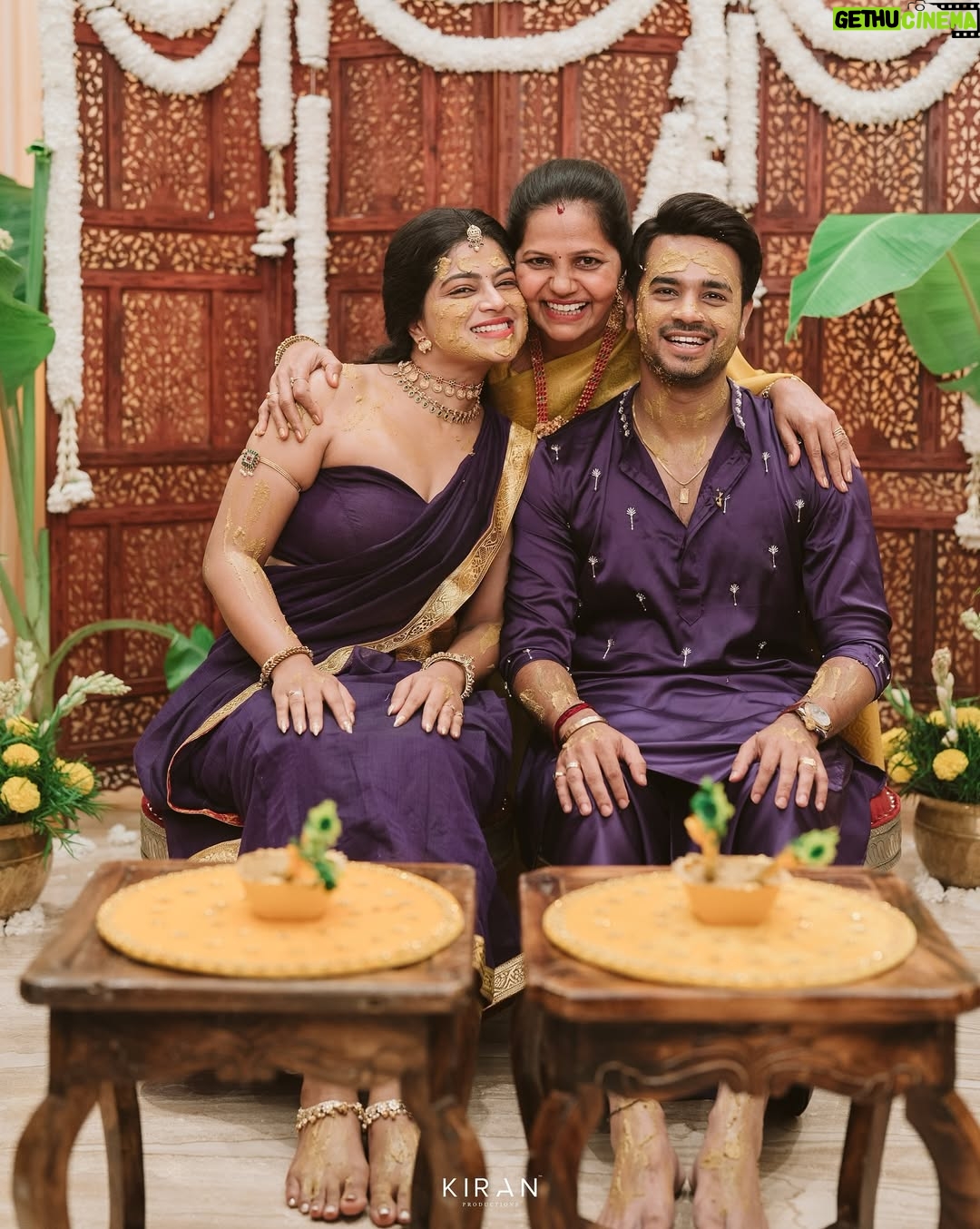Samata Amin - 28.4K Likes - Haldi — where traditions meet the touch of divinity 🌼💜

Captured by @kiranproductions.in 
Location @royaldreams_surathkal 
Samata outfit @alara.wearyourstory 
Vineeth outfit @mantra.ixe 
Event @frolix_events_ 
Jewellery by @nazakathbyrupsath 
MUAH @makeupmagicbydeekshashetty @kanchanashettymakeupartist 

#vinsam #weddingday #haldi