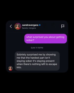 Sandra Vergara Instagram - We DMād Netflix star Sandra Vergara.
Hereās what she shared on addiction, sobriety recovery.
No hype. No preaching. Just truth.
Which answer landed with you?
š¤
More conversations like this coming.
#soberrenewal #addiction #sober
#addictionrecovery #sobriety