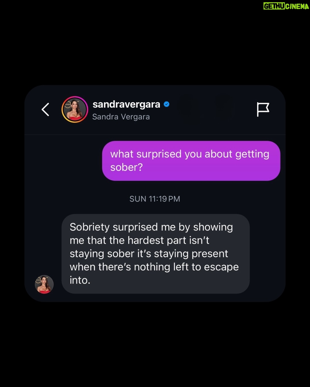 Sandra Vergara - 407 Likes - We DM’d Netflix star Sandra Vergara.

Here’s what she shared on addiction, sobriety   recovery.

No hype. No preaching. Just truth.

Which answer landed with you?

🤍

More conversations like this coming.

#soberrenewal #addiction #sober
#addictionrecovery #sobriety