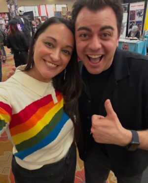 Sara Tomko Instagram - A colorful first day at @abqcomcon Thanks for coming out and sharing your many stories of love and joy and gratitude for our show.  See you again tomorrow for our last day in Albuquerque🪩🎁🎉💎🌅🛸🎨✨