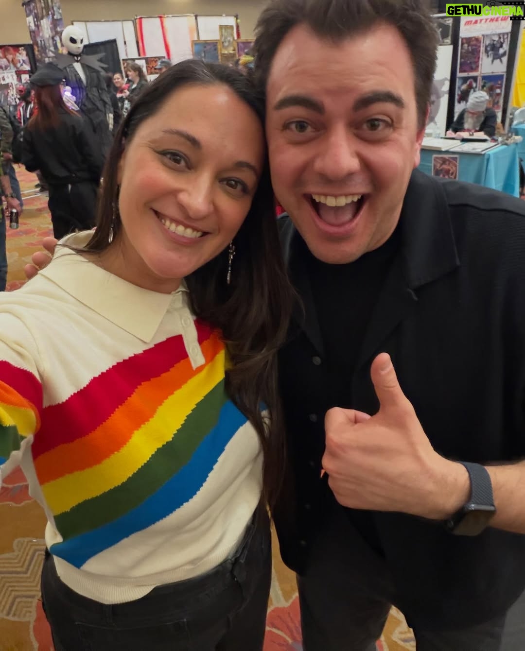 Sara Tomko - 8.5K Likes - A colorful first day at @abqcomcon Thanks for coming out and sharing your many stories of love and joy and gratitude for our show.  See you again tomorrow for our last day in Albuquerque🪩🎁🎉💎🌅🛸🎨✨