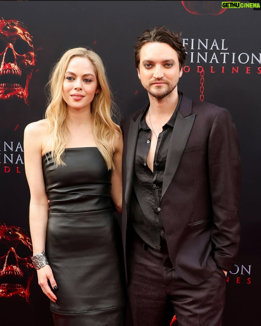 Sarah Dugdale - 9.2K Likes - Highly recommend getting to watch the love of your life premiere their movie in IMAX at the Chinese Theatre. You are a singular talent @richardsharmon and it’s high time people get to see your magic in IMAX. Getting to experience this night with you is something I’ll never forget ❤️ 

Stylist @stylebykimxo 
Hair @michaelduenas 
Makeup @tamah_krinsky 
Dress @bythenamesake 
Jewelry @pyrrhajewelry