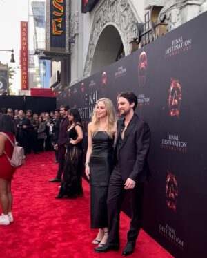 Sarah Dugdale Instagram - Highly recommend getting to watch the love of your life premiere their movie in IMAX at the Chinese Theatre. You are a singular talent @richardsharmon and it’s high time people get to see your magic in IMAX. Getting to experience this night with you is something I’ll never forget ❤️ 

Stylist @stylebykimxo 
Hair @michaelduenas 
Makeup @tamah_krinsky 
Dress @bythenamesake 
Jewelry @pyrrhajewelry