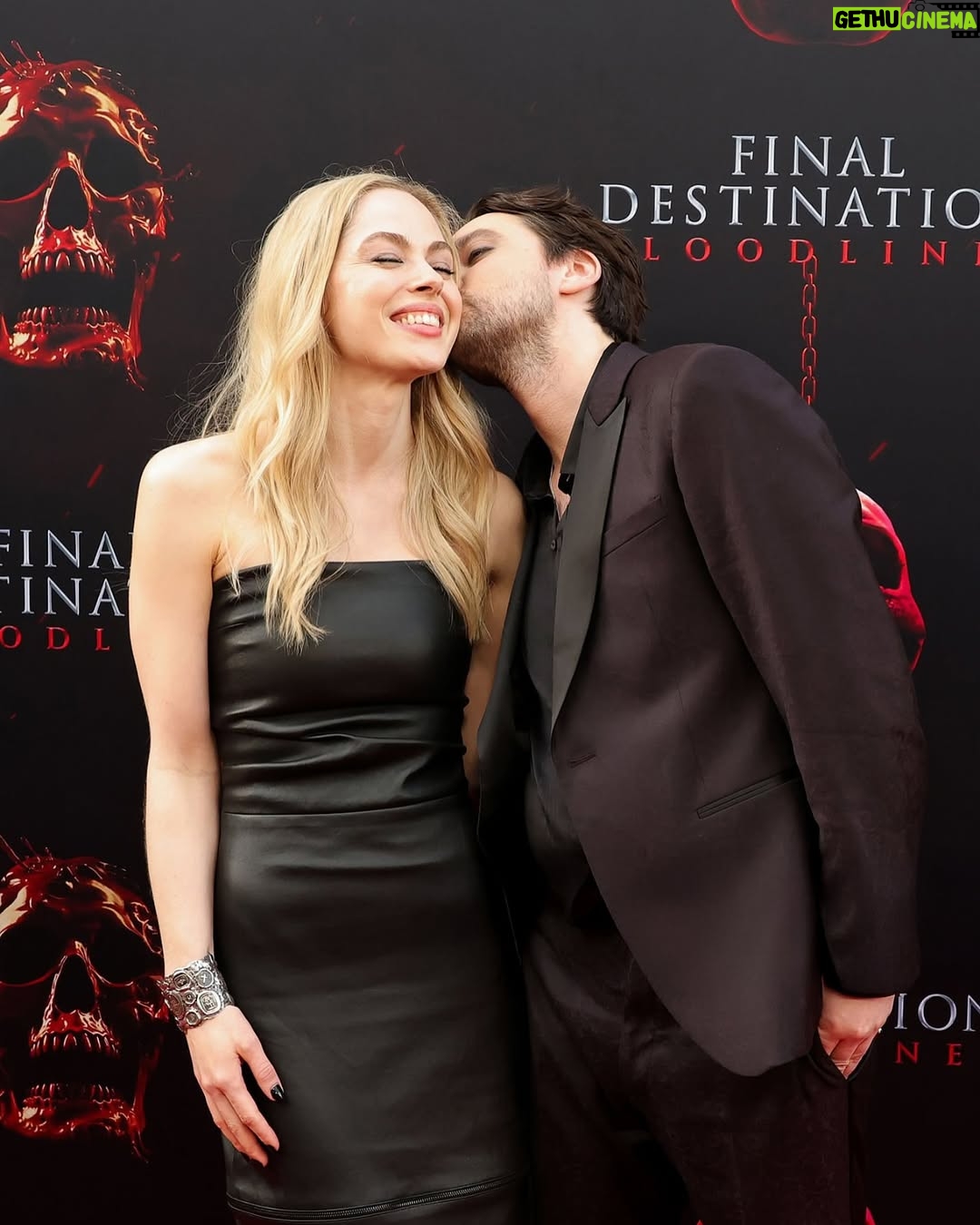 Sarah Dugdale - 9.2K Likes - Highly recommend getting to watch the love of your life premiere their movie in IMAX at the Chinese Theatre. You are a singular talent @richardsharmon and it’s high time people get to see your magic in IMAX. Getting to experience this night with you is something I’ll never forget ❤️ 

Stylist @stylebykimxo 
Hair @michaelduenas 
Makeup @tamah_krinsky 
Dress @bythenamesake 
Jewelry @pyrrhajewelry