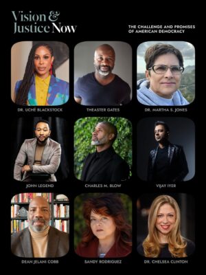 Sarah Lewis Instagram - Artists, scholars, culture workers, civil rights activists and lawyers came together in New York this week for the second Vision & Justice convening. The brainchild of art historian and Harvard professor Sarah Elizabeth Lewis, Vision & Justice joined this year with the 14th Amendment Center for Law & Democracy, founded by civil rights lawyer and Howard Law professor Sherrilyn Ifill to bring together a dynamic collaboration with over 300 participants.
Thank you to all of our speakers including Sherrilyn Ifill, Dr. Sarah Lewis, Darren Walker, Ava DuVernay, Bryan Stevenson, Dr. Leah Dickerman, Carrie Mae Weems, Dr. Carla Hayden, Amy Sherald, Peter W. Kunhardt, Jr., Dr. Mona Hanna, LaToya Ruby Frazier, Glenn Ligon, Anthony Foxx, Audra McDonald, Florian Koenigsberger, Nikole Hannah-Jones, Dr. Paul Farber, Dr. Uché Blackstock, Theaster Gates, Dr. Martha S. Jones, John Legend, Charles M. Blow, Vijay Iyer, Dean Jelani Cobb, Sandy Rodriguez, Dr. Chelsea Clinton, Tyler Mitchell, Deborah Archer, Dr. Deborah Willis, Dr. P. Gabrielle Foreman, Dr. Leigh Raiford, Firelei Báez, Tenzin Gund-Morrow, Dr. Salamishah Tillet, Lee Gelernt, Dr. Joy Buolamwini, Elijah DeVaughn, Adam Serwer, Kimberlé Crenshaw, Summer Durant, Dr. Huey Copeland, Hank Willis Thomas, Mark Bradford, Dr. Latanya Sweeney, Coreen Simpson, Yara Shahidi, and Jennifer Koh.
