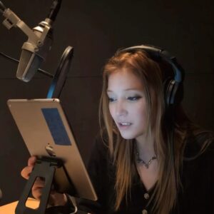 Saylor Curda Instagram - A musician and an actress walk into a recording booth…
The punch line is the honor that @lynnpainterbooks gave us, which resulted in the audiobook that has our hearts and efforts intertwined between the pages🪶
Listen to Lynn Painters “Fake Skating” audio book whenever you please, or else I’m scared those two weirdos in the last slide might come after you…
