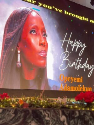 Shaffy Bello Instagram - Yesterday was Beautiful. 🙏🏾🎂☮️
Seated at the table were some of her loved ones she curated in a haste to celebrate with her. 
The undeniable Amazon we call OPEYEMI ADAMOLEKUN 💕 @yemiagrace 
The (just exited director of #eie “Enough is Enough” Nigeria)
A VISIONARY LEADER. 
A CHANGE CHAMPION. 
A NATION BUILDER. 
A VOICE FOR THE CITIZENS!
A JESUS BABY GIRL💕
Last year she turned 50🎉 and God was at the center of it all. 
This year at 51…God revealed himself to us at the table with a verse by @tybello that HE “God is into Craftsmanship” (even Cameras 😁IYKYK) you had to be “at the table”……

I Love you Yemi. Thank you for the moments we share together INTENTIONALLY. Thank you for being one of those people I may not see often but when I do…We Pour into one another. 
I ALWAYS leave “Balanced” and motivated with you. For that I am grateful. (Because …No be today ooo! E don tay 😁)

Happy Birthday darling 🎂🍾🥂🎉💕
Here’s to “More” 
To the Next Chapter
To Purpose. 
To Fulfillment. 
…and to the road that may have detours, but will eventually lead us to Our Father’s House. (Jesus’s House) 🍾🥂🙏🏾💕