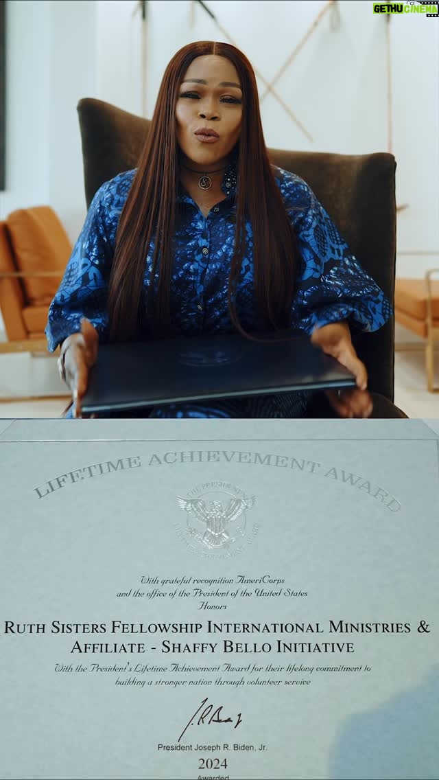 Shaffy Bello - 13.4K Likes - US PRESIDENTIAL LIFETIME ACHIEVEMENT AWARD!!!🥇 🥇🥉🥇🥉🥈🎖️🏅🏅🎖️🏆

Thank you to the Ruth Sisters Fellowship and to my Sis  prof. Amb. Dr  @remiduyile 
For being Gods tools of Change. 🙏🏾
#sbwik #shaffybelloinitiative 
She is not for a Season. She is for a Reason🙏🏾💕

#oluwalonishaffy
#shaffyofthemosthigh
#bankable
#childofgrace
#sage 
#QSB 
SHE is not for a Season. SHE is for a REASON 💕