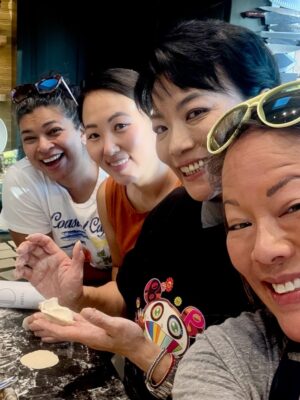 Shirley Chung Instagram - I am officially back to work 💪After 1.5 years of battling Tongue Cancer and living an isolating life style. I spent the last month traveling,reconnecting with chef friends ❤️ I am so Happy and my heart is Full
🔥I filmed a show 
🔥Taught new chef friends to fold dumplings 🥟 
🔥Dumpling Mafia popup at Dallas @capitalone campus 
🔥Returned to Vegas for @lasvegasrevelry at the Wynn and reconnected with soooo many of my old friends! 
#chefshirleychung #dumplingmafiaqueen #fuckcancer