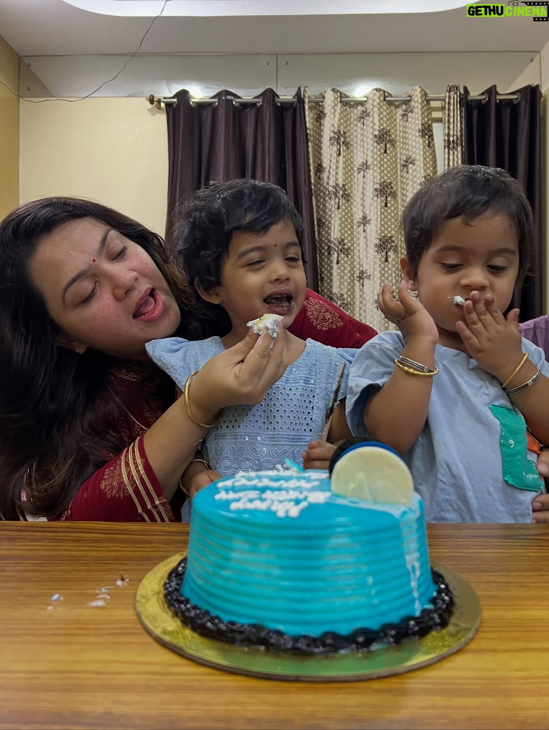 Shwetha Bandekar - 13.3K Likes - Celebrating my birthday with my amazing husband and our adorable twins made my heart so full. From their little surprises to the messy cake moments, everything felt magical. Life with twins is double the love and double the joy, and having my husband by my side makes it even more special. Today wasn’t just about me — it was about the love we share as a family. Feeling truly blessed to have this beautiful chaos and unconditional love around me. 💕👨‍👩‍👧‍👦✨

#shwethabandekar #kstwins #mallovesswapna #twinmom #instagood #birthdaywithfamily❤️ #mombirthday #birthdayfeels #birthdayjoy #celebratinglife #blessedbirthday #anotheryearoflove #birthdayhappiness 
#cakeandcuddles #specialdaycelebration