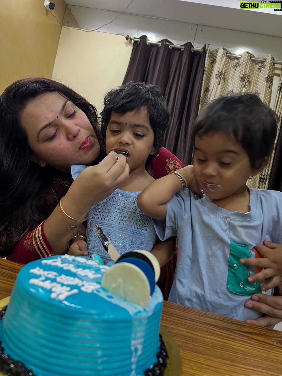 Shwetha Bandekar - 13.3K Likes - Celebrating my birthday with my amazing husband and our adorable twins made my heart so full. From their little surprises to the messy cake moments, everything felt magical. Life with twins is double the love and double the joy, and having my husband by my side makes it even more special. Today wasn’t just about me — it was about the love we share as a family. Feeling truly blessed to have this beautiful chaos and unconditional love around me. 💕👨‍👩‍👧‍👦✨

#shwethabandekar #kstwins #mallovesswapna #twinmom #instagood #birthdaywithfamily❤️ #mombirthday #birthdayfeels #birthdayjoy #celebratinglife #blessedbirthday #anotheryearoflove #birthdayhappiness 
#cakeandcuddles #specialdaycelebration