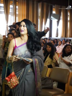 Shwetha Srivatsav Instagram - It is an honor to be a part of the event"Shakti – 2026," a significant initiative organized by @vijaykarnataka at @mountcarmelbangaloreofficial College, which is dedicated to promoting women's empowerment.

I am grateful for the opportunity to share this platform with distinguished guests, including Mrs. Lakshmi Hebbalkar, the honorable Minister of Women & Child Development; filmmaker Mrs. Geetha Shivarajkumar; BMTF ADGP D. Roopa Maudgil; Sister M. Albina; Professor George Lekha; and Prasad Nayik.
 Special thanks to @harshitha_rakesh_mr  and to the whole vijayakarnataka digi team. 
Together, we are committed to amplifying voices, inspiring positive change, and constructing a more robust future for women.