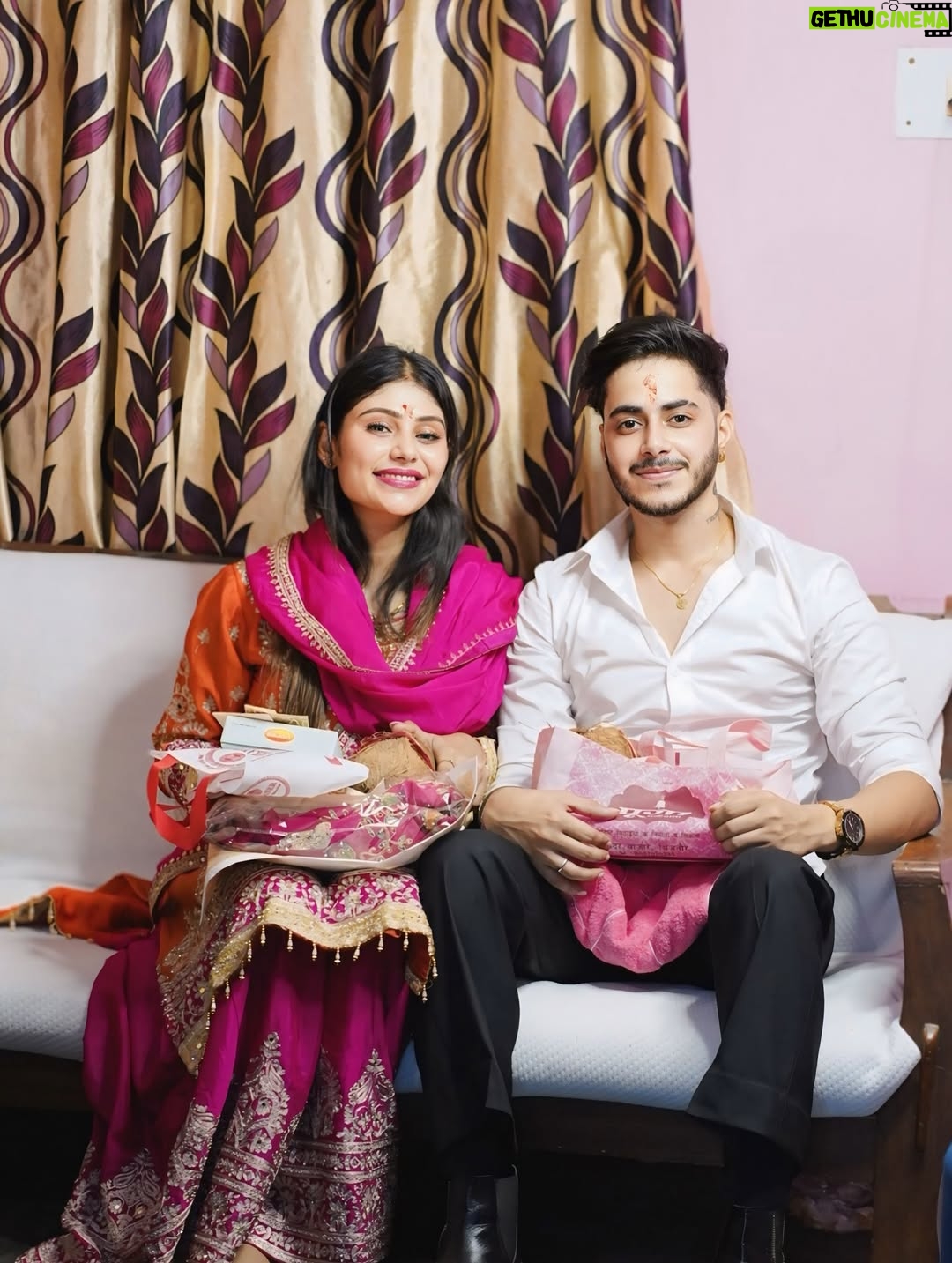 Smriti Rajput - 318.3K Likes - Rokafied 🧿❤️ I will forever be there to laugh with you, to lift you up when you are down and to love you unconditionally through all our adventures in life together….I wanna make you smile whenever you’re sad. Carry you around when your arthritis is bad. All I wanna do is grow old with you blessed to have you in my life thnx you for coming in my life thkew for everything jaan 👩‍❤️‍💋‍👨🧿🫂I am the luckiest i know 😍No Nazar 🧿 Allowed #cute #trend #viral #love #adriti #couplegoal #wedding #rokafied #❤
