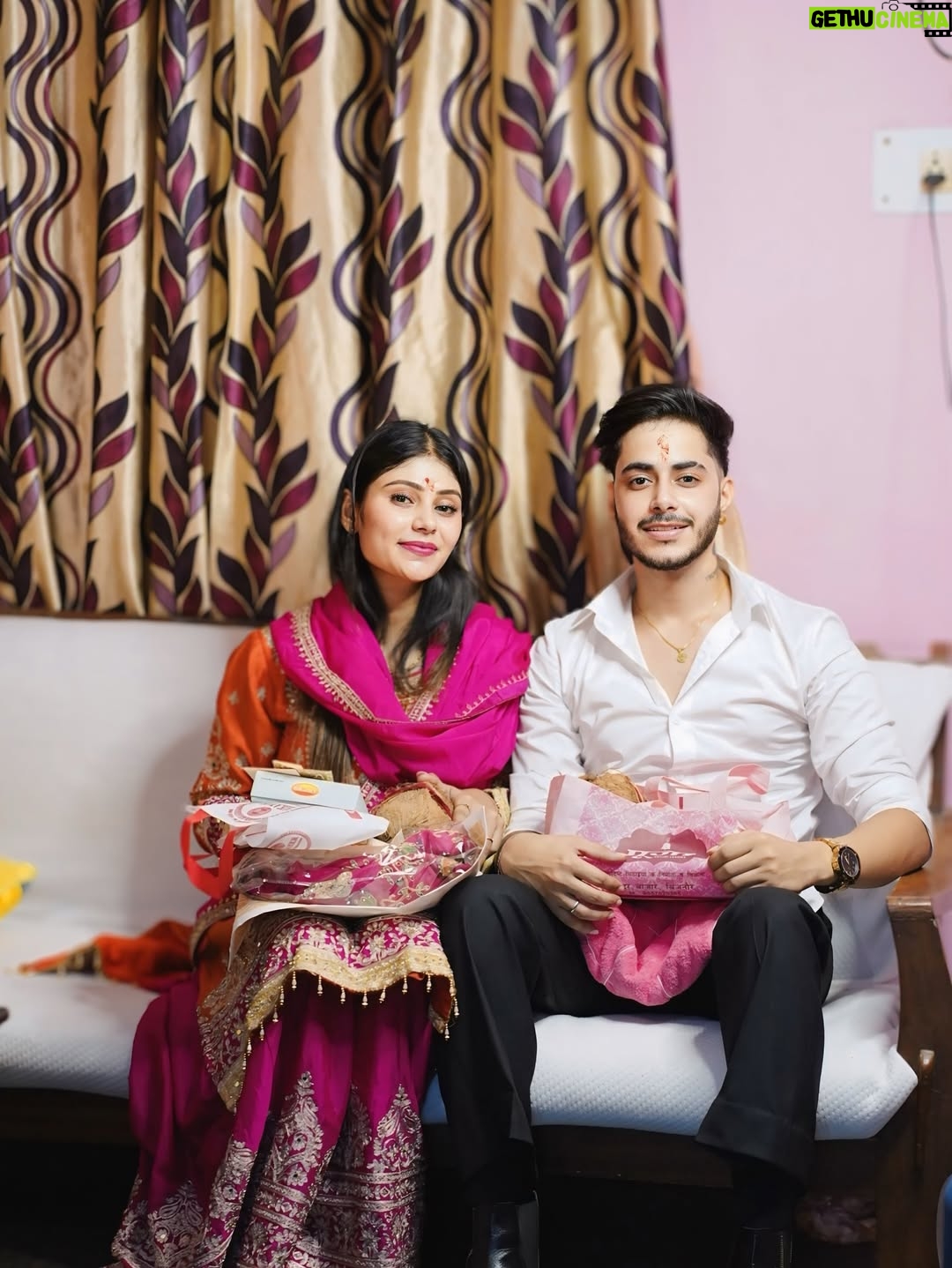 Smriti Rajput - 318.3K Likes - Rokafied 🧿❤️ I will forever be there to laugh with you, to lift you up when you are down and to love you unconditionally through all our adventures in life together….I wanna make you smile whenever you’re sad. Carry you around when your arthritis is bad. All I wanna do is grow old with you blessed to have you in my life thnx you for coming in my life thkew for everything jaan 👩‍❤️‍💋‍👨🧿🫂I am the luckiest i know 😍No Nazar 🧿 Allowed #cute #trend #viral #love #adriti #couplegoal #wedding #rokafied #❤