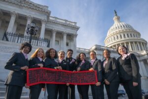 Stacey Plaskett Instagram - Happy 113th Founders Day to Delta Sigma Theta Sorority, Incorporated!
 
It was an honor to join my sorors on the steps of the U.S. Capitol to celebrate this milestone anniversary and the enduring legacy of our 22 phenomenal founders.
 
The work continues, and I am proud to stand with my sisters in service to our nation and our communities.
OO-OOP! 🔺❤️