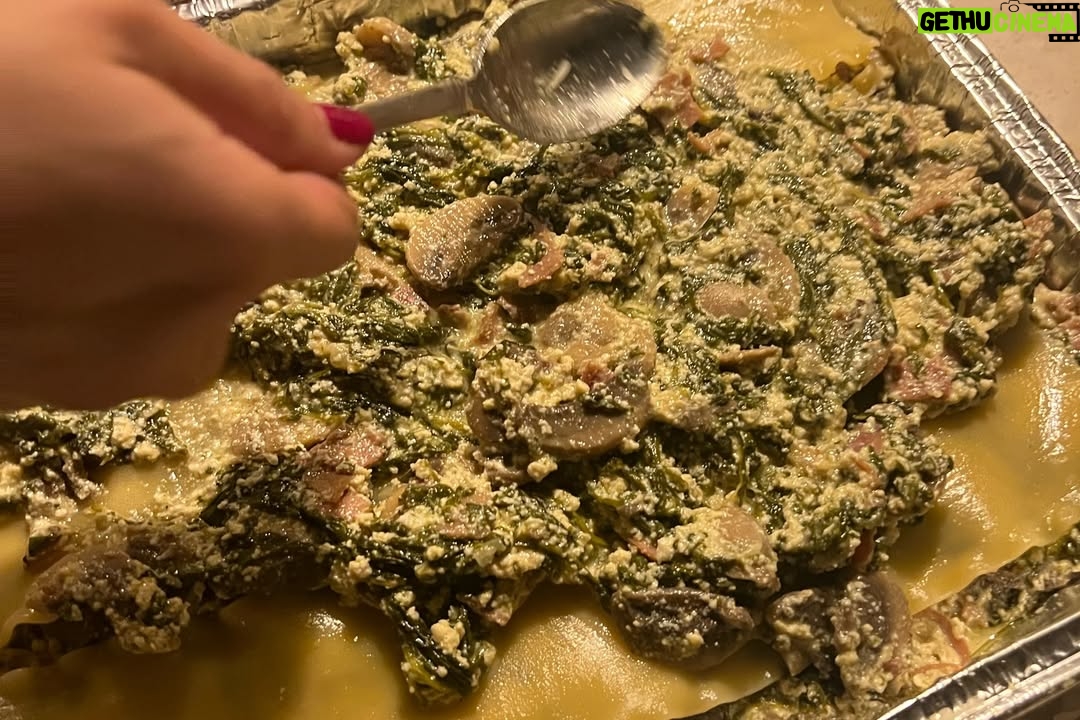 Stephanie Salas - 6.4K Likes - Elaboración en familia presencial y virtual de Lasañas en Navidad🎄♥️⭐️🍽️

Ensalada de Granada: Granada , Arugula, queso feta, vinagreta de balsámico y aceite de oliva, sal, pimienta.
Lasaña boloñesa:
Carne molida
Tomates en lata y naturales 
Cebolla, ajo, sal, pimienta
Zanahoria rallada
Pepperoni ( si se desea )
Pasta para lasaña 
( mezclar todo en un sartén y dejar hervir a fuego lento )
Lasaña Popeye: ( espinacas, jamón y champiñón, mascarpone, ricotta ).
Se hierven láminas de lasaña por 9 minutos y se arman en refractarios piso por piso con mantequilla en el fondo, y agregas tu ingrediente favorito. Tapar los refractarios con papel aluminio y dejar reposar… después antes de servir, calentar el horno a 250 a 280 grados y hornear por 20 min.

Buen provecho y Feliz Navidad🎄 
Pásenla increíble en compañía de sus seres amados ♥️⭐️🍾🥂✨🍽️ 🎶