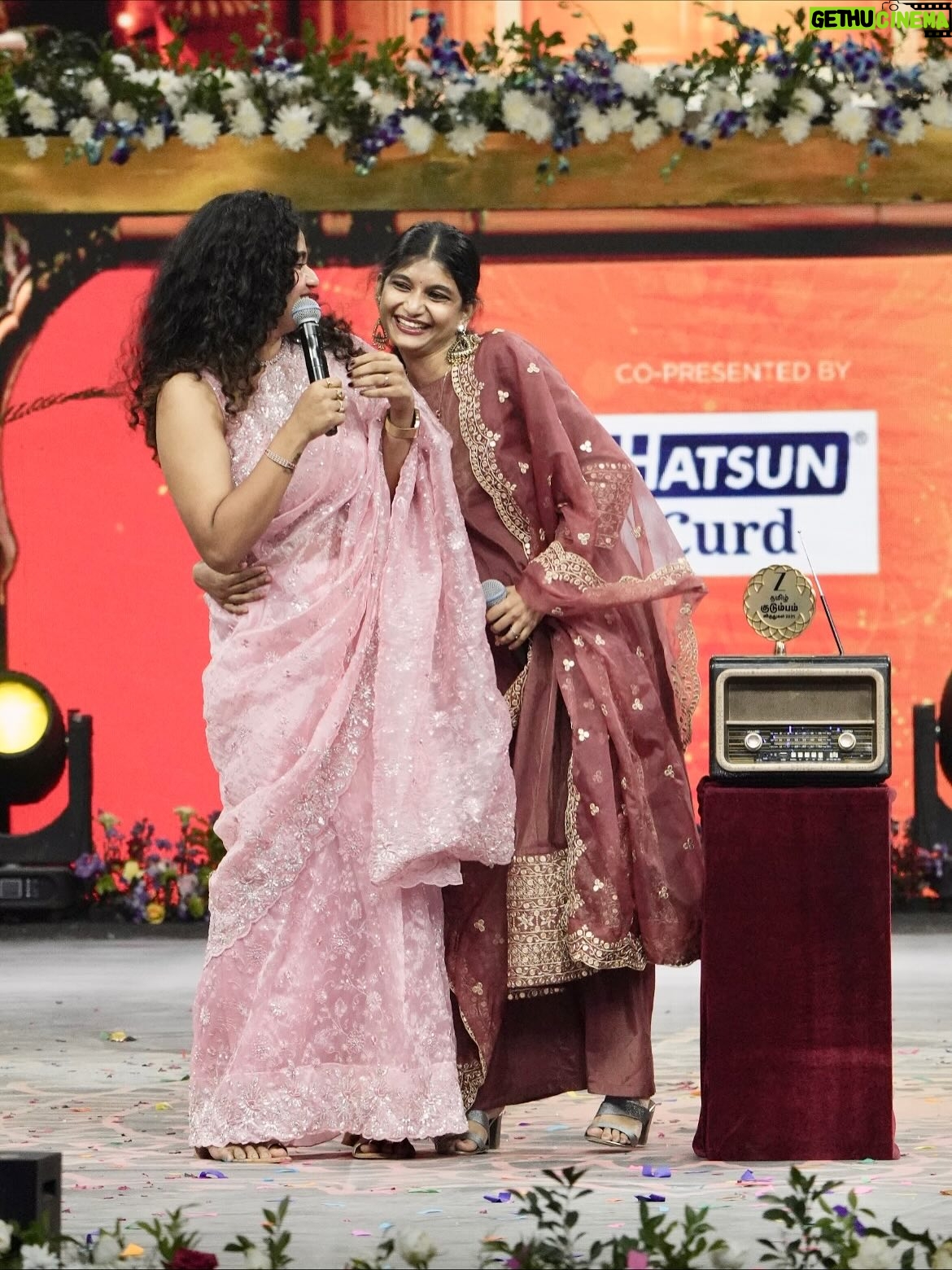 Subiksha Kayarohanam - 9.2K Likes - On a stage adorned with floral grace,
A smiling woman, radiant in her place.
Pink saree shimmering, a gentle, soft light,
Holding a trophy, shining ever so bright.

“A proud moment that reminds me why I started.”😇

Thanks @rahul.kannapiran  for Kanmani ❤️

This wouldn’t have been possible without  @zeetamizh  @siva_sekar_director and my fellow actors 🤗

Chikku ma thanks for gracing the occasion with your presence @susmithashanthini 🥰

I am all energised and can’t wait to see where this journey leads to 🤩