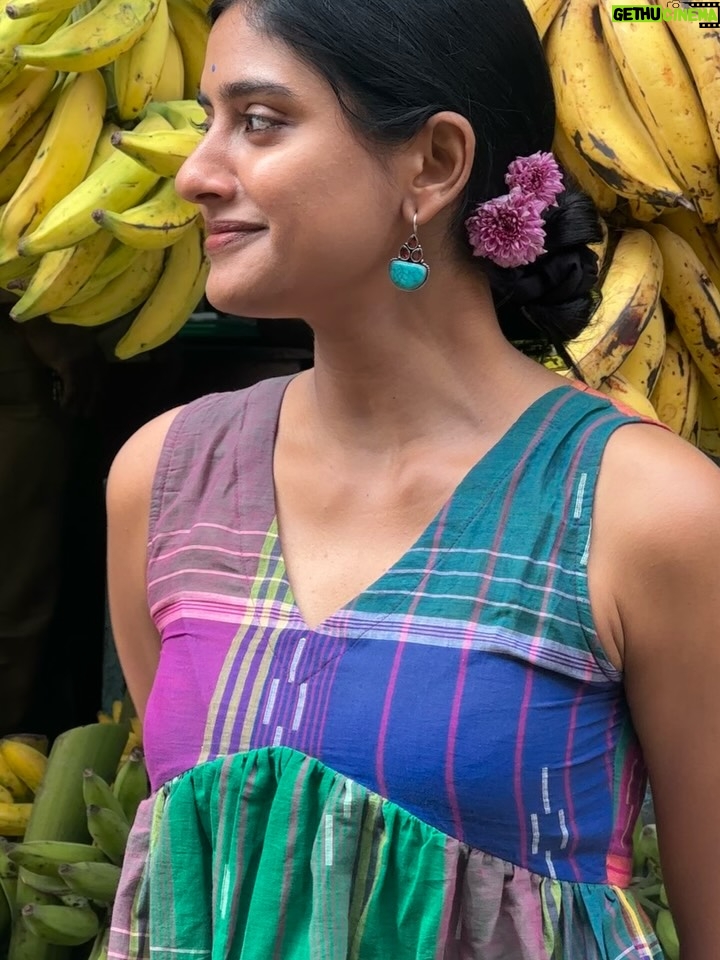 Sushmitha Bhat - 23.3K Likes - @matkatusonline :  For building a sustainable, clean, fashion that also lets you to be adventurous with style. 
Here’s me casually sporting some of their best designs 🌸♥️
Earrings from @kanakathara_jewellery ✨