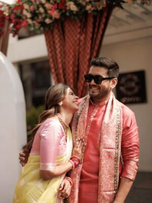 Swarda Thigale Instagram - Clearly his sense of humour is my favourite love language ♥️ 
.
.
.
[love, couplegoals, wedding diaries, family, life, laughter]
