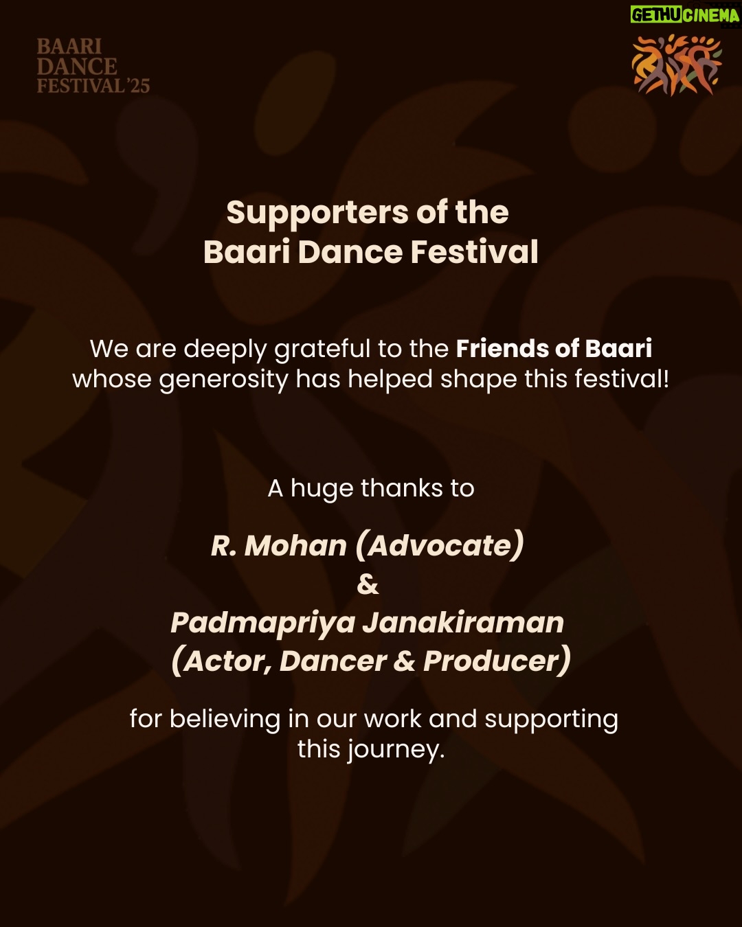 Swarnamalya - 371 Likes - Meet the team behind Baari Dance Festival ‘25 ✨
Endless gratitude for the passion and love for arts that made it all happen!! 
.
.
.
#baaritheculturespace #baaridancefestival2025 #dancecommunity #art