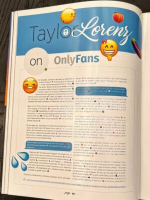 Taylor Lorenz Instagram - My latest print magazine feature is out!! I wrote about the rise of [CENSORED] and influencer culture for Richardson magazine’s California issue 💦🥰. 

Tysm for all the amazing creators who spoke with me!!!