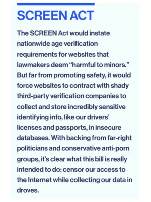 Taylor Lorenz Instagram - ALL HANDS ON DECK!! CALL YOUR REPRESENTATIVE TODAY and tell them: 
 
—NO to KOSA
—NO to Section 230 reform 
—NO online digital ID laws
—NO age verification laws
—NO to the SCREEN Act
—NO to the App Store Accountability Act (digital ID system)
 
CALL NOW!!!! We are about to lose the internet and free speech for life. These laws will reward Peter Thiel’s ID verification and data harvesting companies w billions while entrenching the power of big tech. 

Sen. Marsha Blackburn, claimed KOSA would help “protect minor children from the transgender in this culture.” She also claimed that social media “is where children are being indoctrinated” into LGBTQ culture. 

These bills are being positioned as protecting children online, but experts in child welfare, mental health, and technology say they will cause immense damage to children’s lives and usher in an unprecedented level of mass surveillance and censorship. 
 
The government is also seeking to repeal Section 230, the landmark legislation that protects independent journalism and free speech online. 

Democrats are doing all of this claiming that they’re “cracking down on big tech”, but in reality these laws are a massive gift to big tech and will drastically increase the amount of data tech companies can harvest on us and will entrench the power of Meta and Google. 
 
CALL YOUR REPRESENTATIVES NOW!!!!! And visit badinternetbills.com for a full rundown, scripts to say when you call your congress person and more. 

Read my full piece in @zeteonews 👈👈👈👈