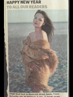 Triona McCarthy Instagram - Happy New Year from 26 years ago when I was 26 & had absolutely no clue where life was headed & tbh I’m still kinda the same! 
But sure isn’t that what life is all about? 
I’ve never been one for planning; I’m just making it up as I go along.😜

Take this photo, for instance—I rushed out during my lunch break, styled my own hair & makeup, borrowed this beautiful Lainey knit-#furcoatnoknickers😂 & dashed back to work! 
It was a time long before filters or Photoshop, so the suspense of seeing how it turned out only ended when I held the newspaper in my hands. 
And what a thrill it was to be on the cover of Ireland’s biggest-selling newspaper, the Sunday Independent, especially as a girl from West Cork who grew up not knowing anyone in the industry!

I can’t help but laugh now thinking about how the photographer wanted that sultry, sexy smile, which I really struggled with because all I wanted to do was flash a big cheesy grin—my signature look now really, if you will! Oh my goodness, when I think of it now, I was battling imposter syndrome before we even had a name for it.🤭

So, I want to take a moment to thank everyone who’s been with me through the highs & lows over the last 26 years—especially those who read my column in the Sunday Independent & now the Sunday World & follow me here on Instagram. I appreciate you all! ✨

Here’s to lots more adventures ahead! 
As Celine sings, it’s a new day, and we have 365 days in front of us to create as much or as little as we want. 
So here’s to a new day! 💖