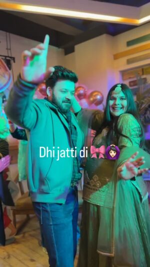 Urvi Kar Chaudhary Instagram - Kake de kaki di jodi ban gaye ❤️
#jaatjaatni #dhijaatidi❤️ #babygirl #couplegoals #pregnancy