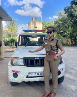 VJ Mounika Instagram - One of my childhood ambitions was to become a police officer 👮

📸 @_gowtham.abi_ ✨