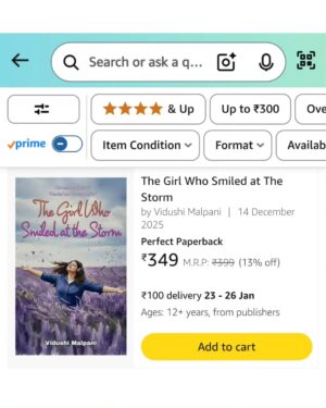 Vidushi Malpani Instagram - It is finally live.
The Girl Who Smiled at the Storm is now available on Amazon.
This book is for those who survived their storms and are learning how to live after them.
For the ones who healed but still carry scars.
For the ones who chose softness, peace, and quiet courage.
This is the next chapter after Healed and Unstoppable.
Not about fighting anymore, but about standing still and breathing again.
If you are healing, becoming, or simply trying, this book is for you.
Available now on Amazon.
Paperback edition.
Author: Vidushi Malpani
9th book ❤️
#TheGirlWhoSmiledAtTheStorm #VidushiMalpani #NewBookRelease #AmazonBooks #SelfHelpBook #HealingJourney #EmotionalHealing #WomenWritersOfIndia #PoetryAndHealing #BookstagramIndia #IndianAuthor #MentalHealthBooks #HealingAfterTrauma #BookLoversIndia #khandwa #Bestpoetfromkhandwa
#authorkhandwa #letestbook #bookrelease