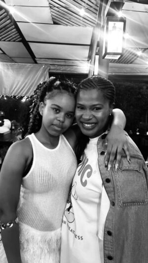 Zenande Mfenyana Instagram - My Sonshine @tshepiso.jeme captured this moment with my baby @blackpurm so beautifully 🥹😍❤️ The Inimba Year end was a jump!