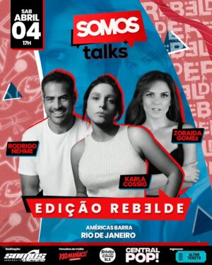 Zoraida Gómez Instagram - Uma viagem no tempo ao universo de Rebelde!
Prepare o uniforme, aqueça a voz e venha viver uma experiência única com quem fez parte de uma geração inesquecível!
O Somos Talks – Edição Rebelde de Goiânia vai reunir Zoraida Gómez (Josy Luján), Karla Cossío (Pilar Gandía) e Rodrigo Nehme (Nico), três estrelas que marcaram a história da novela Rebelde, para uma conversa emocionante e cheia de memórias.
Em um bate-papo leve e divertido, eles vão relembrar momentos marcantes dos bastidores, compartilhar histórias da carreira e, claro, responder perguntas dos fãs que cresceram com acompanhando as aventuras no Elite Way School.
É a chance perfeita de reviver uma das fases mais icônicas da TV mexicana — de perto, com quem fez tudo acontecer, em um evento imersivo que te levará para dentro do colégio mais amado do mundo. Além disso, você poderá ganhar brindes exclusivos da novela Rebelde e do RBD .
E para alguns fãs sortudos, a experiência vai ser ainda mais especial: um jantar exclusivo com os convidados, repleto de boas conversas, risadas e muita nostalgia. 🌟
Prepare-se para sentir o coração bater mais forte e provar que… “Y soy rebelde, cuando no sigo a los demás!”
03 de Abril - São Paulo - Immensità Wyndham Garden
04 de Abril - Rio de Janeiro - Américas Barra
05 de Abril - Goiânia - Teatro Madre Esperança
Ingressos disponíveis em http://www.ultratickets.pagtickets.com.br/