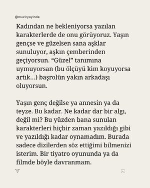 Şebnem Sönmez Instagram - “Güçlü kadın” tanımı bizi tehlikeli bir yola sürüklüyor. Benim için güçlü kadın -ya da güçlü insan- olduğu hâli yaşayabilen, varoluşunun kırılgan tarafını ortaya koyabilen, çevresiyle ilişki içinde kalabilen, gerektiğinde değişebilen, inançlarını yaşayabilen kişidir. Kararlarının sorumluluğunu taşıyabilen… 

Hakkını arayabilen de güçlüdür, arayamayan da. Önemli olan insanın hem kendinin hem de diğer herkesin farkında olması; kendine ve başkalarına zarar vermeden yaşayabilmesi; dünyaya bir anlam katabilmesi, paylaşabilmesi; iyi, doğru ve güzelin peşinde olmasıdır.

Şebnem Sönmez anlatıyor.

Künye: 
Photo / Mehmet Kaçmaz Hair / Aru - Metin Demir 
Makeup/ Yasin Şefik
