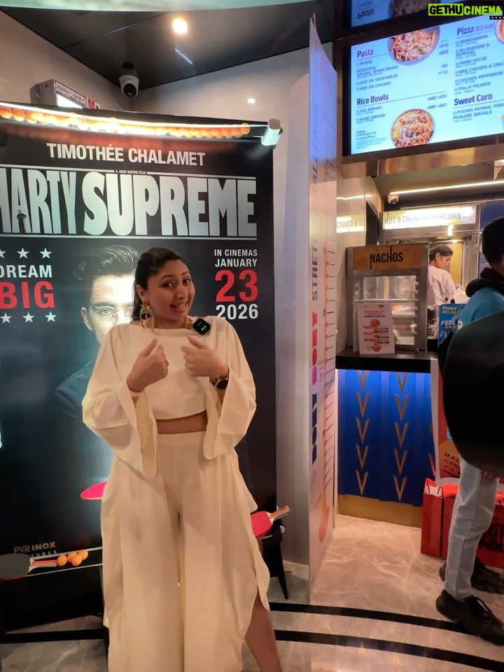 tanaya Gupta - 1.6K Likes - Marty supreme is pure cinema! 
All I would like to say here is… go watch it! 
Thank you @pvrpictures for getting the finest movies to us!