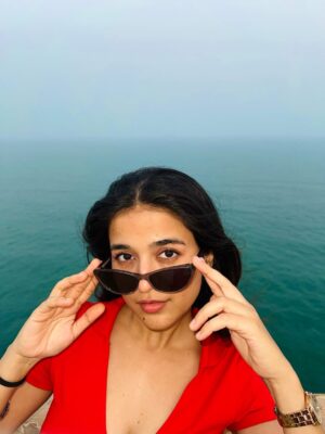 vishakha pandey Instagram - Red. Sea. Me.❤️🌊🛳️
@cordeliacruises
#vishakhapandey #CruiseDiaries #RedButRelaxed #StyleAtSea #QuietConfidence #VacationVibes #IndianTraveller