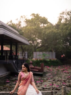 Akshatha Ajit Instagram - 🌸💕
P.C @karthikha_photography 
MUA @ratnamakeupartist 
Outfit @zenoraofficial_ 
Hairstylist @nishi_hairstylist_drapist 
Location @sppgardens