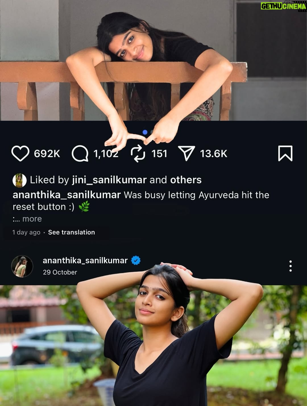 Ananthika Sanilkumar - 349.4K Likes - just a soft reboot ✨