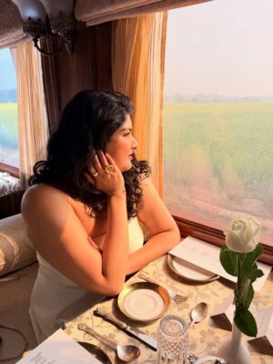 Anshula Kapoor Instagram - Thursday, as seen through my camera roll ✨

Felt like a princess the moment I stepped onto the Palace on Wheels with @nexxusnewyork 🖤

The energy, the music, the people, the moments - everything felt perfectly in sync.

Impeccable hospitality, incredible food and a full hair styling salon created onboard (because luxury really is in the details), every element was thoughtfully curated. This was truly the kind of experience that doesn’t need exaggeration! 

Ending the day with dinner at the City Palace Jaipur was the perfect finale. 

Luxurious, indulgent, intentional.
An experience so unique, truly one of those days I know I’ll always remember 🖤

#Hosted