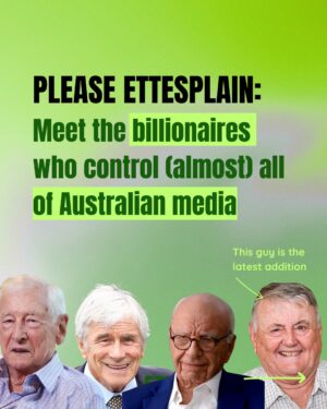 Antoinette Lattouf Instagram - Now there’s another old white billionaire bloke pulling the media strings. Pubs and pokies baron Arthur Laundy has snapped up 2GB and 3AW.

Allow us to ETTEsplain who owns what in Australian media, and how on earth this country became the second most concentrated media market in the world.
