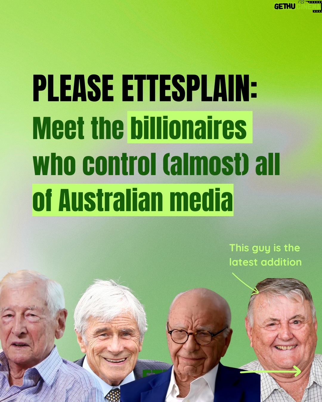 Antoinette Lattouf - 7.7K Likes - Now there’s another old white billionaire bloke pulling the media strings. Pubs and pokies baron Arthur Laundy has snapped up 2GB and 3AW.

Allow us to ETTEsplain who owns what in Australian media, and how on earth this country became the second most concentrated media market in the world.