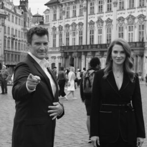 Bridget Regan Instagram - @therookieabc is back tomorrow in Prague for an international operation! 🇨🇿 🇨🇿🇨🇿 And Monica is *just* here to help... 😇 #therookie @abc @hulu @lionsgatetv