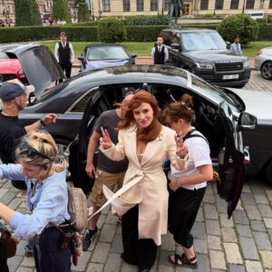Bridget Regan Instagram - @therookieabc is back tomorrow in Prague for an international operation! 🇨🇿 🇨🇿🇨🇿 And Monica is *just* here to help... 😇 #therookie @abc @hulu @lionsgatetv