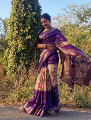 Chaya Singh Instagram - Thank u @amruthadhaare__official for this beautiful saree. 
Bhoomi’s new look but with same old classic — bangles