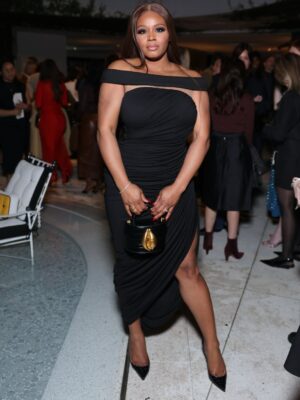 Claire Sulmers Instagram - Last night, celebrated the finalists of @fashiontrustus alongside @waymanandmicah, Proud #FashionTrust Patron @tindodjaghian, and more. @fashiontrustus is a 501(c)(3) nonprofit supporting U.S.-based emerging fashion designers through mentorship and financial grants.

For the occasion, I wore pieces by designers you should know: @chatsbycdam and @fashionbombaccessories designer @florekny while #TinaOdjaghian rocked @driesvannoten and @hermes ! I’m all about supporting emerging designers, so I always love championing #fashiontrustus—and I can’t wait to toast the winners in April 🥂

📸: Getty / WWD
#clairesulmers #thebomblife 
*Thx @hannai_me