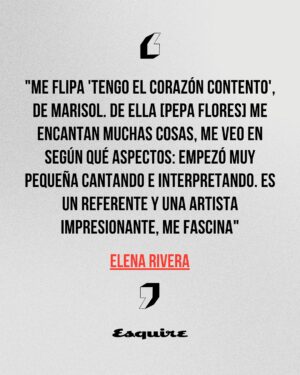 Elena Rivera Instagram - Inmensos ojos azules, encantadora sonrisa, dulce voz cantarina, pequeña estatura y, sin embargo, dada a personajes de enorme carácter y fuerza, la zaragozana es un ejemplo de que crecer en los escenarios puede salir bien. Hablamos con la actriz Elena Rivera de sus similitudes con Marisol, su salto (con miedo) al género de terror en ‘Dime tu nombre’, de la adrenalina del teatro y de cómo crecer, bien, bajo los focos desde incluso antes de ‘Cuéntame cómo pasó’ y Karina.

Texto: @rafacasademont 
Fotógrafo: @andresgarlujan 
Maquillaje y peluquería: @rebecatfigueroa 
Estilismo: José Juan Rodríguez y Paco Casado

Lee la entrevista completa en el link de la bio de @esquirees

#ElenaRivera #Esquire