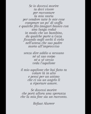 Giorgia Würth Instagram - Senza girarci intorno, ecco CHE LA MIA FINE SIA UN RACCONTO.

Quando ho iniziato a scrivere questo libro, mai avrei immaginato che, nel giorno della sua uscita, la carneficina a Gaza non solo non sarebbe finita, ma si sarebbe estesa a livelli inimmaginabili di atrocità.

Ho scritto per salvarmi, per non restare costantemente connessa all’orrore. Per mantenere una certa lucidità, per non essere schiacciata da quelle immagini devastanti.

In queste pagine troverete la mia voce, ma soprattutto la vostra: le testimonianze di molti di voi, che avete dato sostanza a un diario collettivo, cristallizzando le emozioni, e le re/azioni, di un momento storico che verrà studiato come uno dei più bui della nostra storia recente.

Le vostre storie si intrecciano con quelle di persone stra-ordinarie come Egidia Beretta, la mamma di Vittorio Arrigoni, portatrice di un’umanità immortale.
Dedicherò un post a ciascuna di loro, palestinese e non, che ci ha regalato un contributo prezioso.

Intanto, un grazie speciale va a Marcella Brancaforte, insegnante e artista dal cuore gigante, che ha realizzato il disegno di copertina. 

GRAZIE, con tutto il mio cuore, a voi che ci siete sempre e nonostante tutto: avete reso la condivisione l’arma di pace più potente al mondo. Spero che queste pagine possano esservi di aiuto e supporto.

Trovate il link in bio per ordinarlo. Se volete organizzare presentazioni o altre iniziative, scrivetemi a chelamiafinesiaunracconto@gmail.com

PS: il libro non ha un editore, non ha censure. E’ un grido libero - e piuttosto lungo 😅

#chelamiafinesiaunracconto
#sogniamounapalestinaliberaintantolapalestinahaliberatonoi
#NOEDITORE

#restiamoumani

#gazaciinsegnalavita 🇵🇸