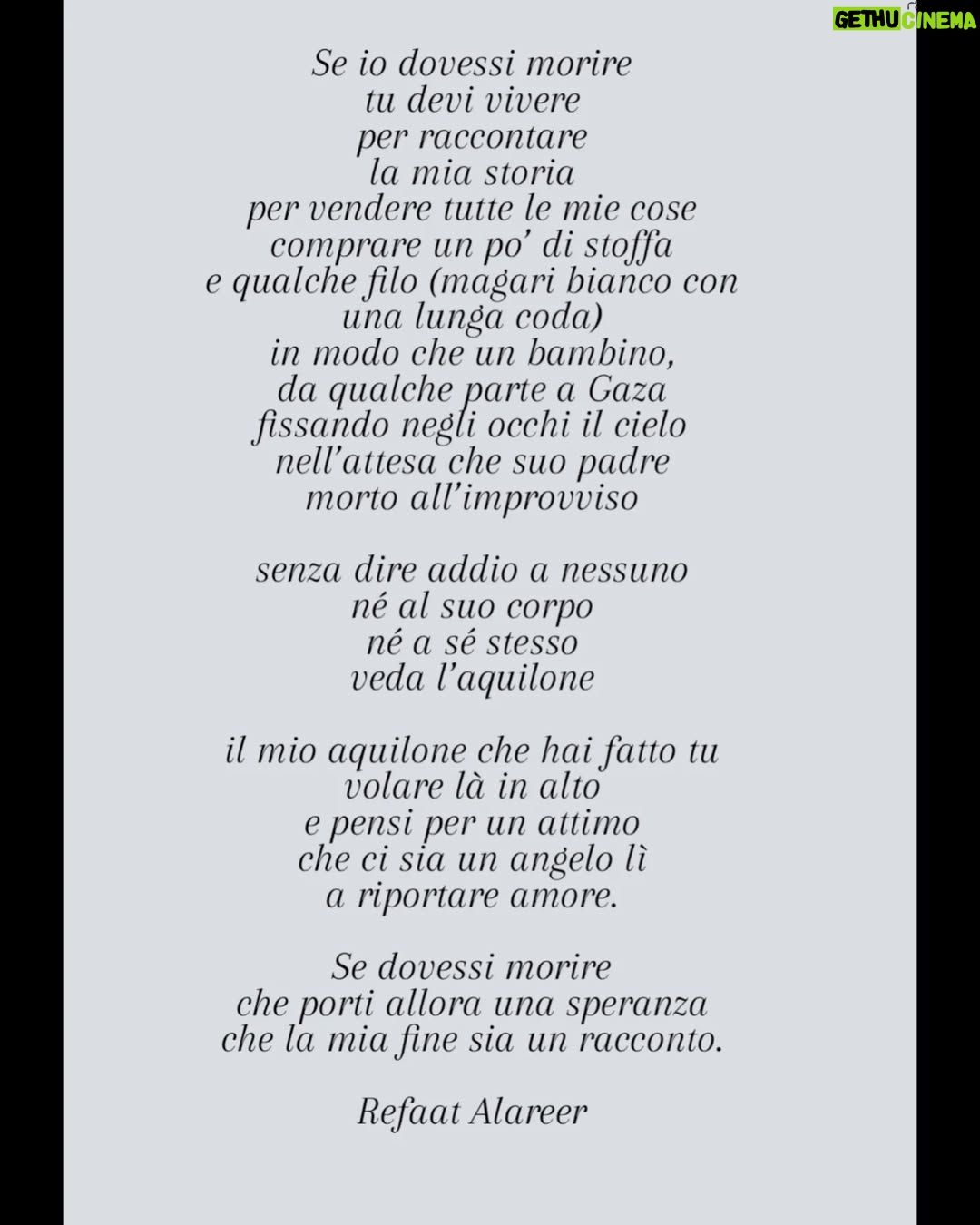 Giorgia Würth - 1K Likes - Senza girarci intorno, ecco CHE LA MIA FINE SIA UN RACCONTO.

Quando ho iniziato a scrivere questo libro, mai avrei immaginato che, nel giorno della sua uscita, la carneficina a Gaza non solo non sarebbe finita, ma si sarebbe estesa a livelli inimmaginabili di atrocità.

Ho scritto per salvarmi, per non restare costantemente connessa all’orrore. Per mantenere una certa lucidità, per non essere schiacciata da quelle immagini devastanti.

In queste pagine troverete la mia voce, ma soprattutto la vostra: le testimonianze di molti di voi, che avete dato sostanza a un diario collettivo, cristallizzando le emozioni, e le re/azioni, di un momento storico che verrà studiato come uno dei più bui della nostra storia recente.

Le vostre storie si intrecciano con quelle di persone stra-ordinarie come Egidia Beretta, la mamma di Vittorio Arrigoni, portatrice di un’umanità immortale.
Dedicherò un post a ciascuna di loro, palestinese e non, che ci ha regalato un contributo prezioso.

Intanto, un grazie speciale va a Marcella Brancaforte, insegnante e artista dal cuore gigante, che ha realizzato il disegno di copertina. 

GRAZIE, con tutto il mio cuore, a voi che ci siete sempre e nonostante tutto: avete reso la condivisione l’arma di pace più potente al mondo. Spero che queste pagine possano esservi di aiuto e supporto.

Trovate il link in bio per ordinarlo. Se volete organizzare presentazioni o altre iniziative, scrivetemi a chelamiafinesiaunracconto@gmail.com

PS: il libro non ha un editore, non ha censure. E’ un grido libero - e piuttosto lungo 😅

#chelamiafinesiaunracconto
#sogniamounapalestinaliberaintantolapalestinahaliberatonoi
#NOEDITORE

#restiamoumani

#gazaciinsegnalavita 🇵🇸