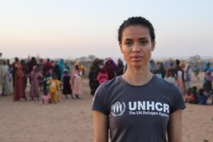 Gugu Mbatha-Raw Instagram - Traveling to Chad with @refugees has been deeply emotional and eye-opening. In Adré on the border of Sudan, I met Sudanese women and children who have travelled for days in scorching heat and survived horrific abuse. 
Saba had studied economics and worked at a travel agency at Khartoum airport. She arrived with just her daughter and her passport after a month of travel, through tears she told me “Everything in Sudan is finished. No home, no education for my baby, no life, no anything. My husband... all things for my life, are dead. Me and my daughter come here, come without anything.”
Mourina covered her face and wept when she told me “I had a six-year-old, Maysoun, and Mazaher, who was four years old. Both of them died in the same place. I lost everything, no husband, no children. I lost them in the war. The journey to safety was so hard. Many people were trying to flee and along the way we were robbed. Even my wedding ring and the money I had saved for so long were stolen. I came in only my clothes and a blanket from home. This is all I have left from Sudan. My home was destroyed along with everything in it”

Fleeing in terror, separated from family members, carrying trauma no one should ever have to bear. Yet both women had a strong message for Peace and for the war to end. I promised to share their stories with you, their courage, dignity and resilience stay with me, as does the urgency of their situation.
 
Sudan is now the world’s largest displacement crisis, but still one of the least reported and funded. The need for support is overwhelming and humanitarian workers here are doing everything they can, but resources are stretched far beyond capacity and crucial funds are lacking.
 
I’m so grateful to all the women who shared their stories with me. Their strength stays with me and as we mark the 16 Days of Activism against Gender-Based Violence, I’m adding my voice to call for urgent support so UNHCR can continue providing safety, shelter, legal help and psychosocial support to those who need it most. 
I hope you will stand with them too. ❤️

If you are able to donate to UNHCR, please see link in my bio unhcr.org/gugu-sudan 🙏🏽

📷 UNHCR / Helene Caux